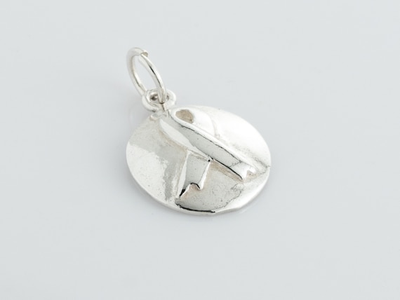 Ciondolo Nastro Di Consapevolezza In Argento Sterling 925 - Charm Piccolo Con Jump Ring, Per Bracciali E Collane