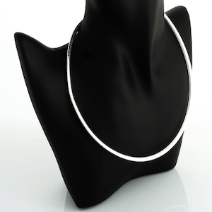 4MM- Sterling Silver Omega Necklace, Omega Chain in 16 and 18 inches, Statement Necklace, OMEGA-4MM