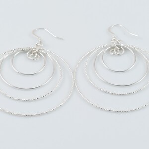 Sterling Silver Sparkle and Plain Hoop Earrings, Statement Hoop Earrings, Everyday Earrings, Silver Hoops, SOER19