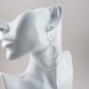 Sterling Silver Sparkle Hoop Earrings, Statement Hoop Earrings, Everyday Earrings, Silver Hoops, SOER18