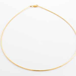 1.2MM- Gold Plated on Sterling Silver Round Omega Necklace, Omega Chain in  18 inches, RDOMEGA-1.2MM