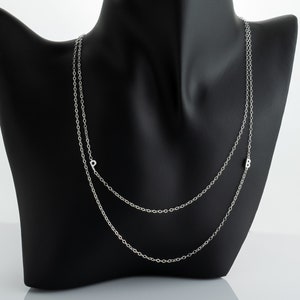 Collar inicial personalizado de letras de plata laterales, regalo para mamá, regalo para ella, regalo del Día de la Madre, regalo de cumpleaños, regalo de dama de honor, LNK003