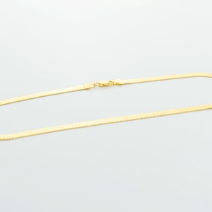 5MM Gold Plated over Sterling Silver Herringbone Necklace, Herringbone Necklace, Statement Necklace, Herringbone Chain 5MMHB