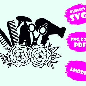 Hair Tools,HAIR DRESSER SVG, Hairdresser Svg, Barber Svg, Scissors Svg, Hair Stylist Png,Svg,Pdf,Eps,Dxf,Png