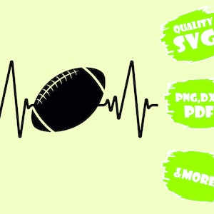 Football Heartbeat,Svg,Pdf,Eps,Dxf,Png