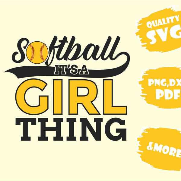 Softball it's a girl thing,Softball Clipart,Softball svg,Softball vector  INSTANT DOWNLOAD ,Pdf,Eps,Dxf,Png