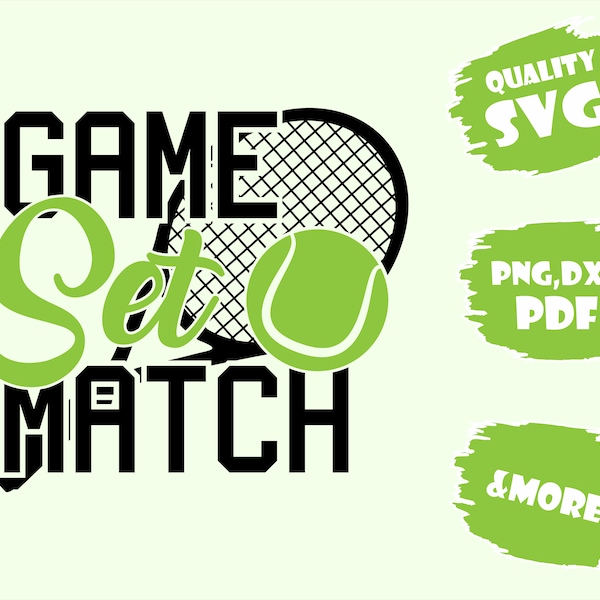 Game Set Match,Svg,Pdf,Eps,Dxf,Png