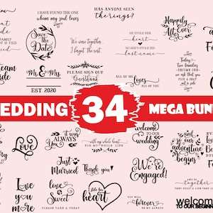 Wedding quote bundle,Svg,Pdf,Eps,Dxf,Png
