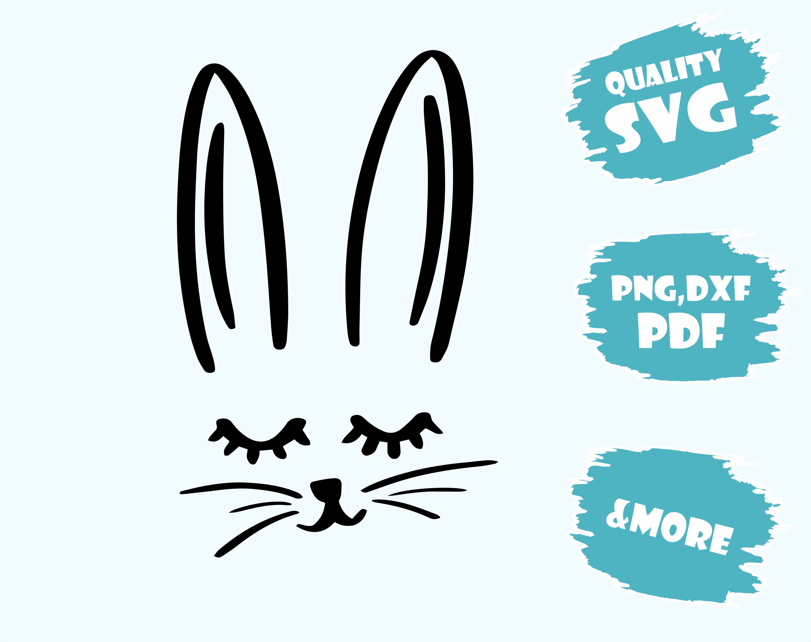 Süße Hase Gesicht Svg Pdf Eps Dxf Png - Etsy.de