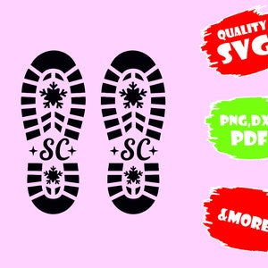 Santa Footprint,Svg,Eps,Png,Pdf,Dxf