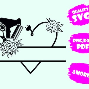 Hair Tools Heart,HAIR DRESSER SVG, Hairdresser Svg, Barber Svg, Scissors Svg, Hair Stylist Png,Svg,Pdf,Eps,Dxf,Png