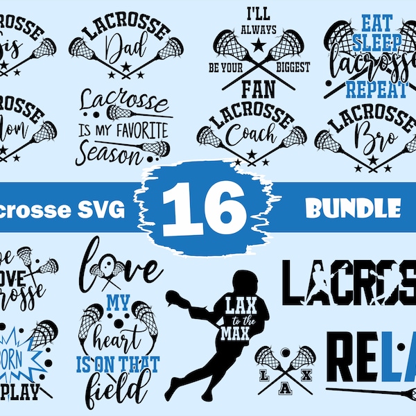 16 Lacrosse Bundle, Lacrosse Svg, Lacrosse cut file, Lacrosse clipart, Lacrosse Monogram, Lacrosse Png, Lacrosse vector, Svg, Pdf, Eps, Dxf, Png