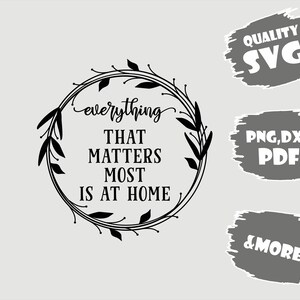Everything that matter most is at home,Svg,Pdf,Eps,Dxf,Png