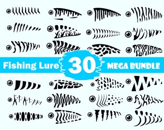 30 Fishing Lure Bundle,Fishing Lure SVG, Fishing Lure Pattern SVG, Fishing  Lure Cup, Fishing Lure Clipart, Png Fish,Svg,Pdf,Eps,Dxf,Png