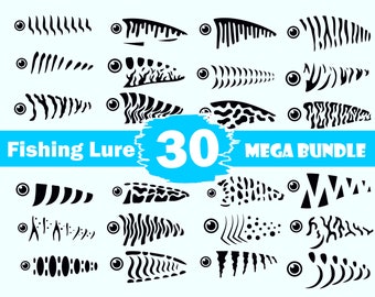 30 Fishing Lure Bundle,Fishing Lure SVG, Fishing Lure Pattern SVG, Fishing Lure Cup, Fishing Lure Clipart, Png Fish,Svg,Pdf,Eps,Dxf,Png