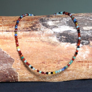 Fine Multi Coloured Faceted Agate Gemstone Choker Necklace