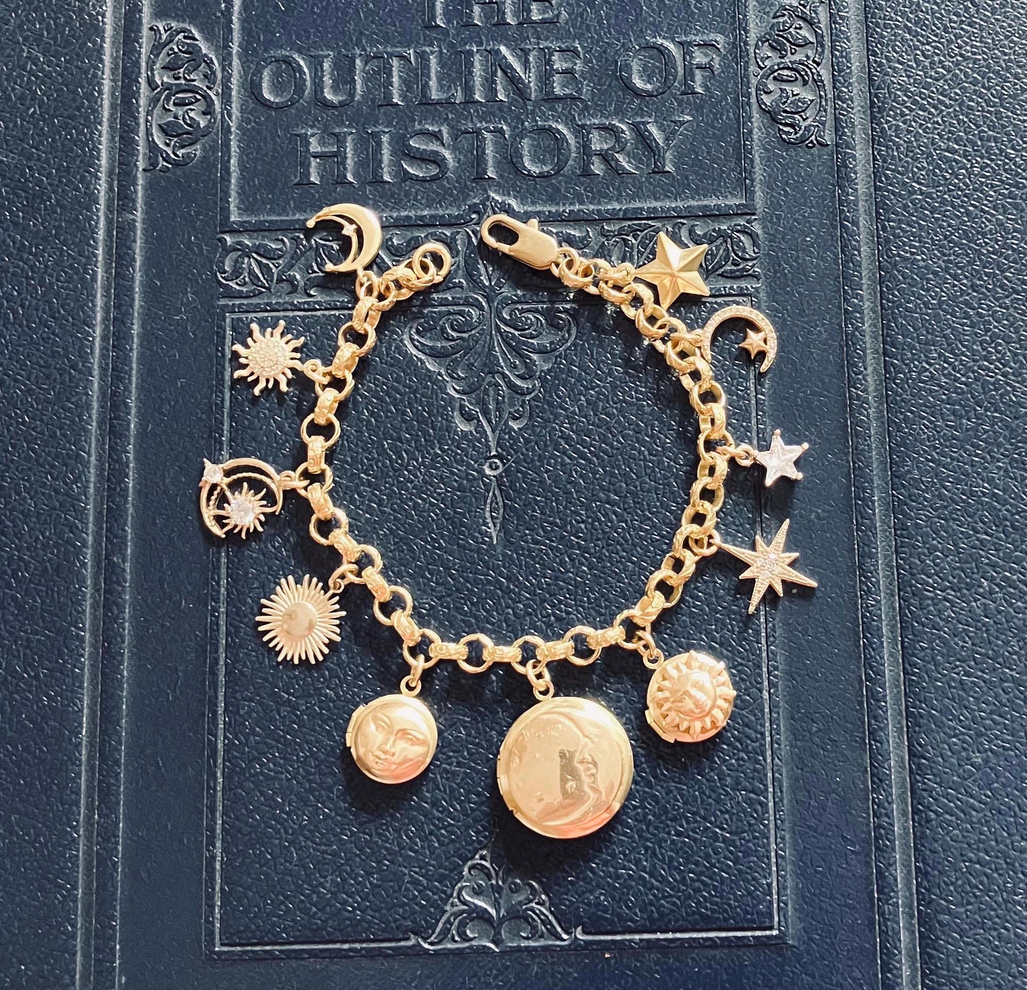 Vintage Moon and Star Bracelet - Etsy