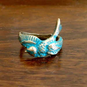 Vintage Style Adjustable Brass Bird Ring