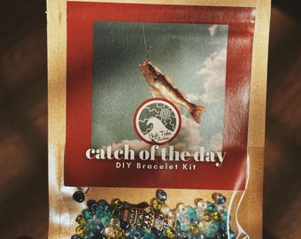 DIY Bracelet Making Kit - Catch of the Day - Fishing Jewelry - Friendship Bracelet