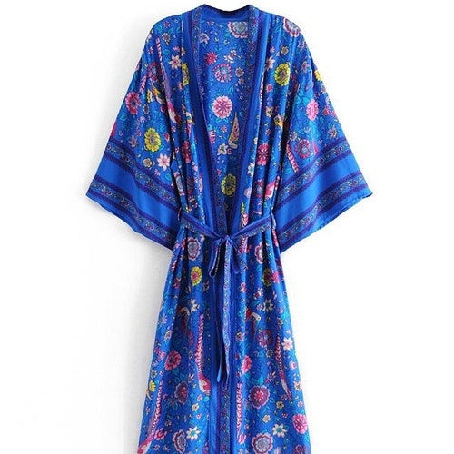 Boho Kimono Robe Boho Summer Kimono Dress Bohemian Women Long - Etsy