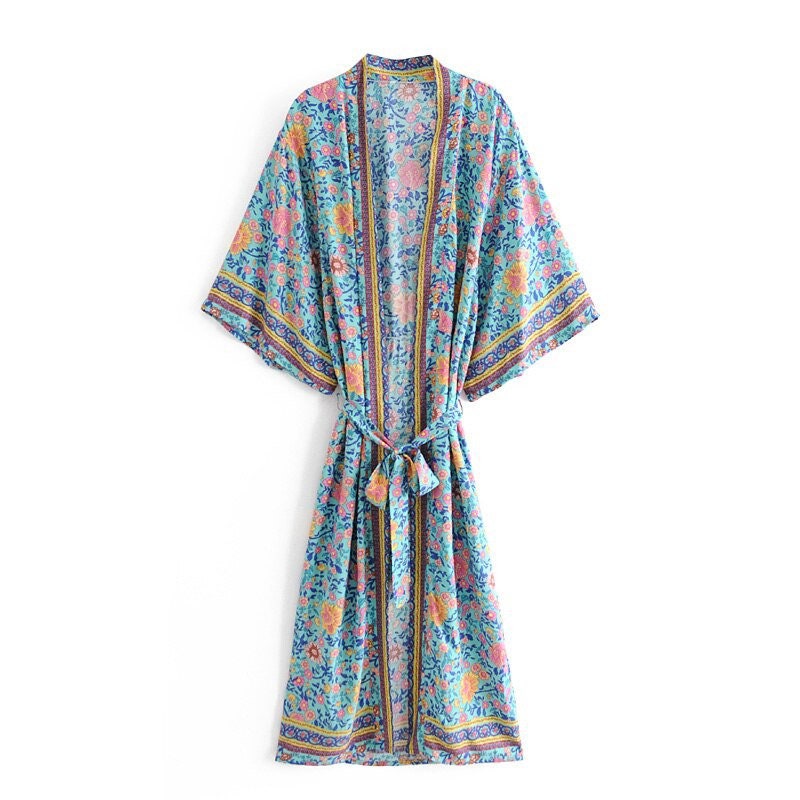 Boho Kimono Robe Dress Boho Summer Kimono Dress Bohemian Women - Etsy