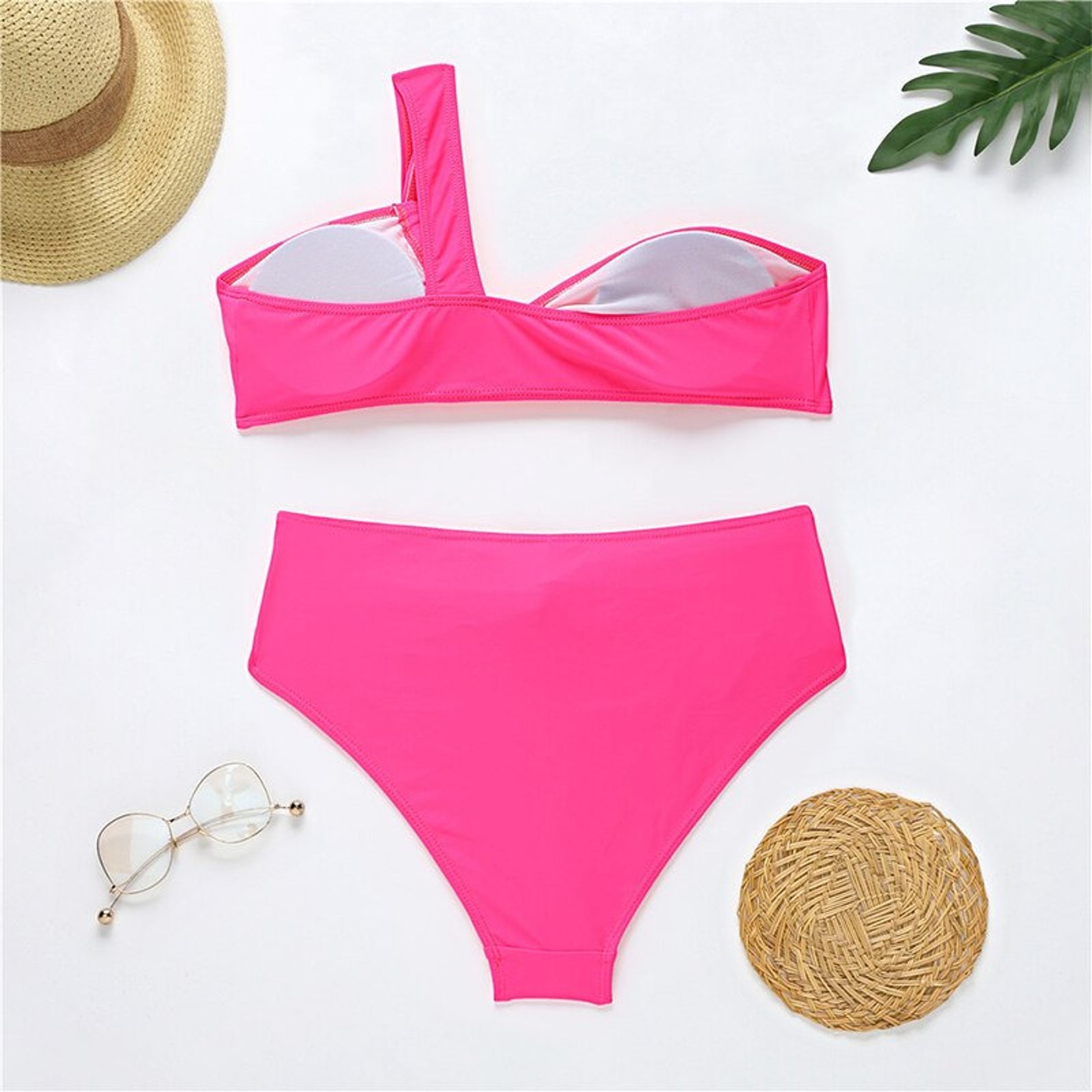 neon bandeau swimsuit