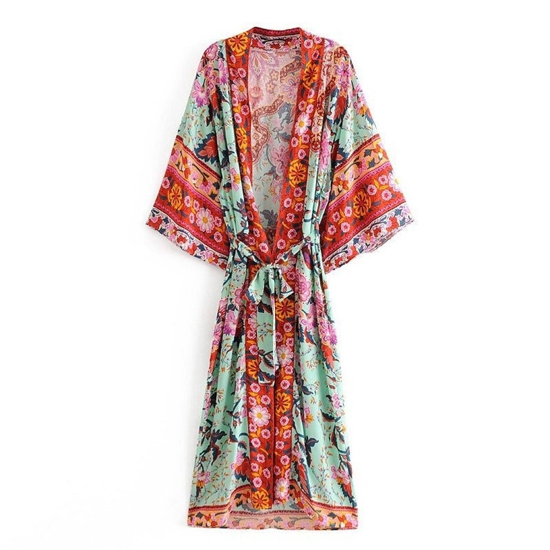 Boho Kimono Robe Boho Summer Kimono Dress Bohemian Women Long - Etsy