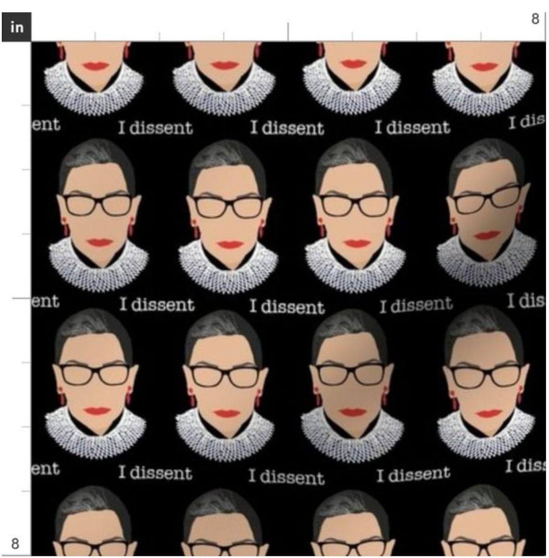 RBG I Dissent Fabric by the Yard Mask Fabric Ruth Bader Etsy