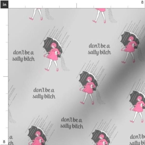 Don't Be a Salty Bitch Fabric By The Yard | Funny Covid Mask Fabric | Made To Order Fabric Cotton Spandex Minky Gauze Canvas Broadcloth