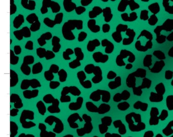 Green Leopard Fabric | Etsy