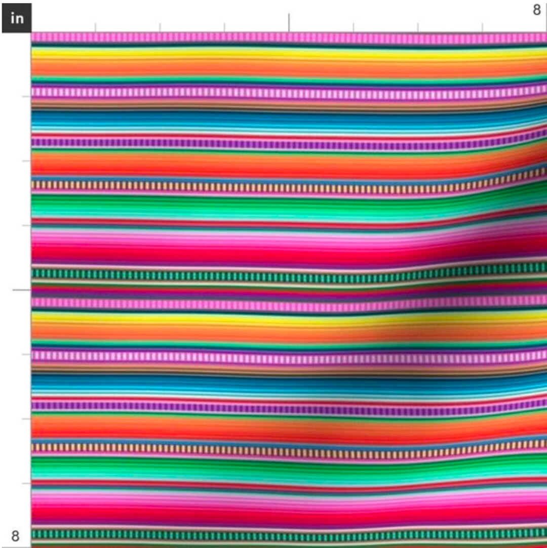 Mexican Serape Blanket Fabric by the Yard Cinco De Mayo Colorful