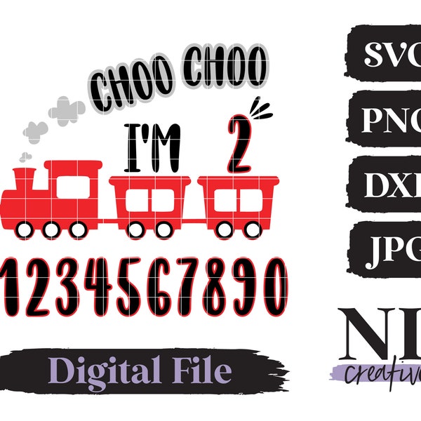 Train Birthday SVG | Cricut, Silhouette, Sublimation | Multiple Numbers For All Ages