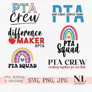 PTA Volunteer Design Bundle SVG | Cricut, Silhouette, Sublimation