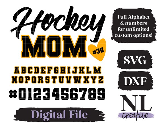 Hockey Family Number SVG Bundle: Cricut, Silhouette (Digital File)