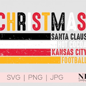 Kansas City Christmas Football | SVG and PNG |   Cricut, Silhouette, Sublimation
