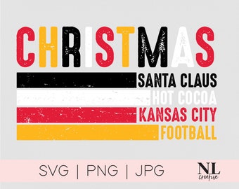 Kansas City Christmas Football | SVG and PNG |   Cricut, Silhouette, Sublimation