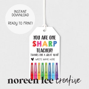 PRINTABLE Teacher Flair Pen Gift Tag Teacher Appreciation Instant Download Ready to Print image 5