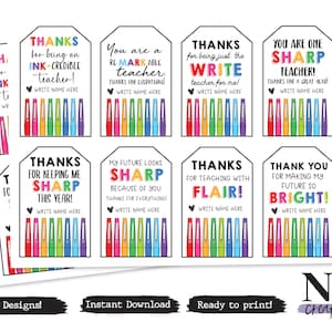 PRINTABLE Lehrer Flair Pen Geschenkanhänger | Lehrer Wertschätzung | Sofortdownload | Druckbereit