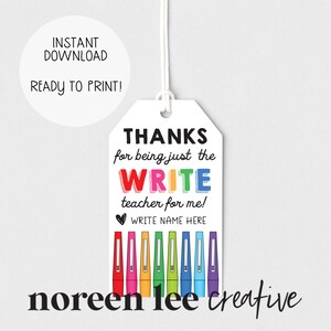 PRINTABLE Teacher Flair Pen Gift Tag Teacher Appreciation Instant Download Ready to Print image 4
