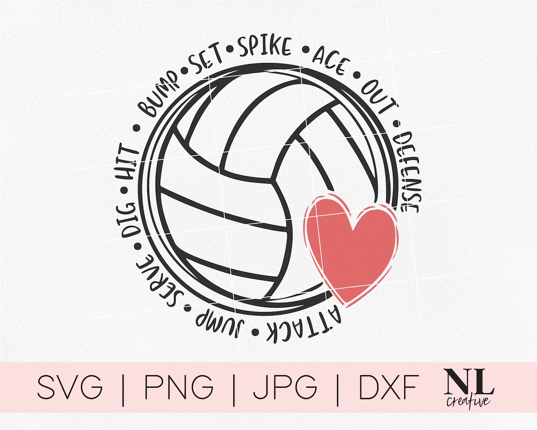 Volleyball Heart SVG Cricut, Silhouette, Sublimation - Etsy