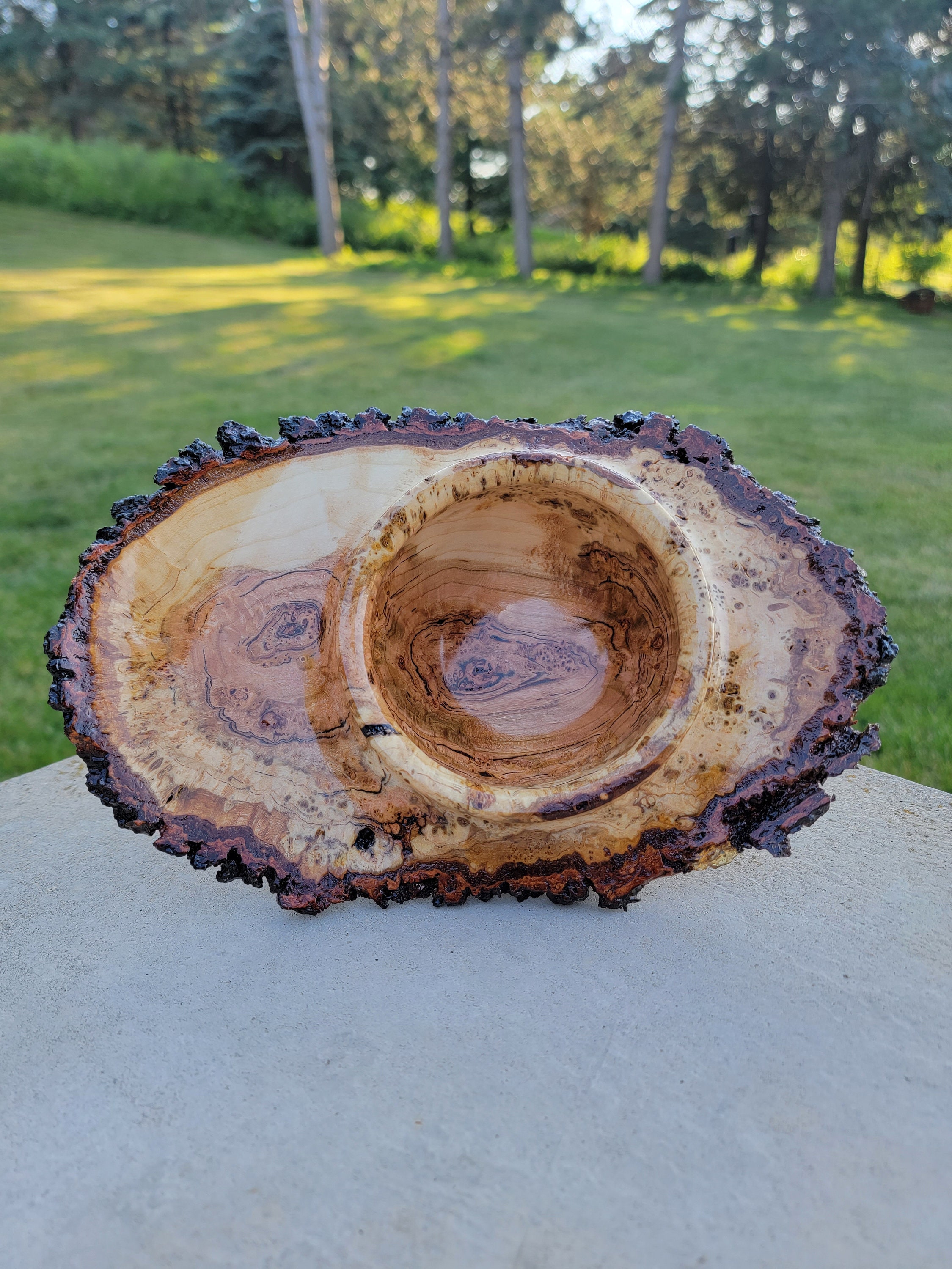 Cherry Burl Wood Bowl: Winged Live Edge Rustic Decor, ET-27 - Etsy