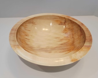 ET-122: Flaming Box Elder Bowl with a Turned Edge, and Food Safe Finish