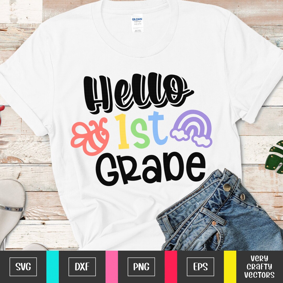 Buy Hello 1st Grade Svg Back to School Svg 1st Grade Shirt Cut Online ...