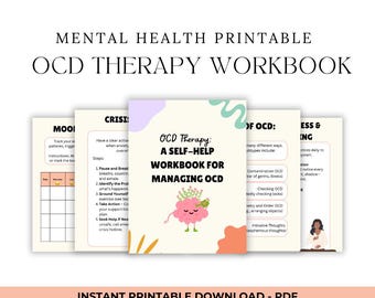 Obsessive Compulsive Disorder OCD workbook, Aufdringliche Gedanken. Belichtungstherapie. Therapie Arbeitsblätter. Angstlinderung Mentale Gesundheit Selbsthilfe
