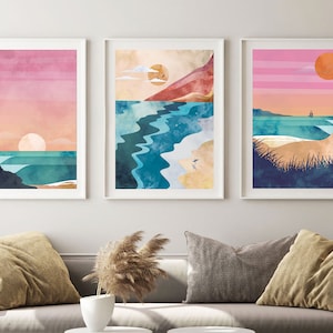 Sunset Surf / Beach Print / Digitale Download /Boho Decor / Surf Wall Art / Surf Print /Sunset Art / Coastal Decor