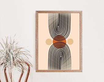 Boho Wall Art / Descarga Digital / Abstracto / Neutrales / Rainbow