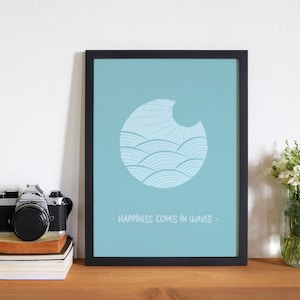 Wave Wall Art \ Digital Download \ Beach theme wall art \ Blue