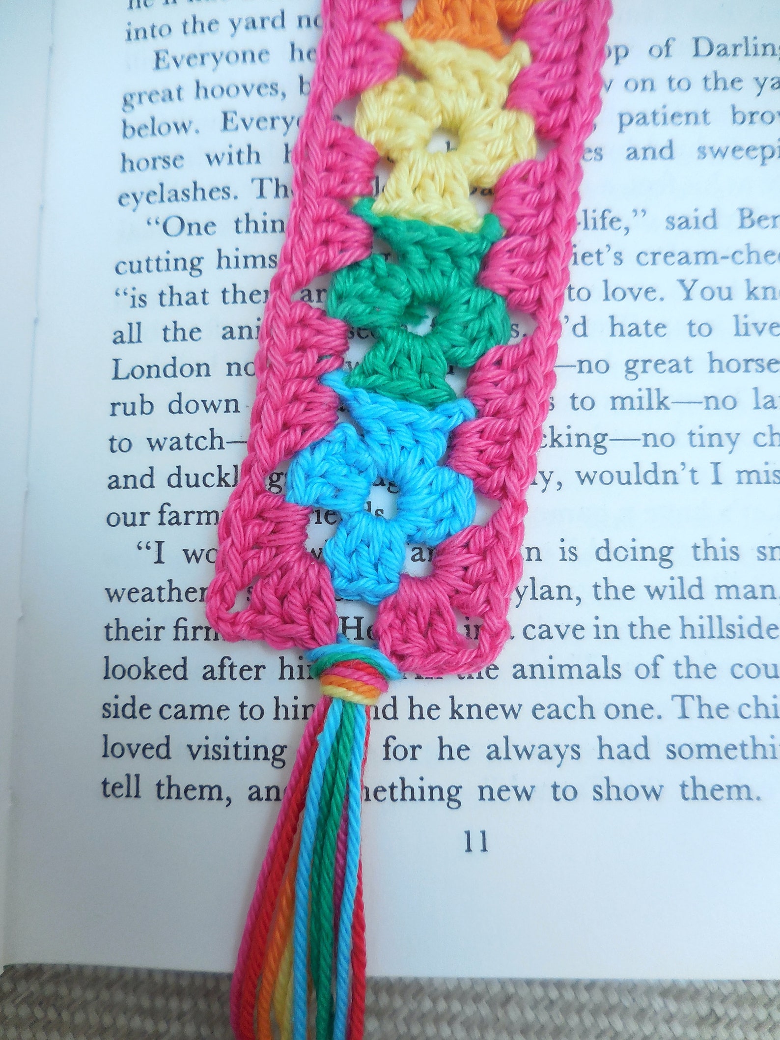 Crochet Bookmark Rainbow Bookmark Tassel Bookmark Granny Etsy