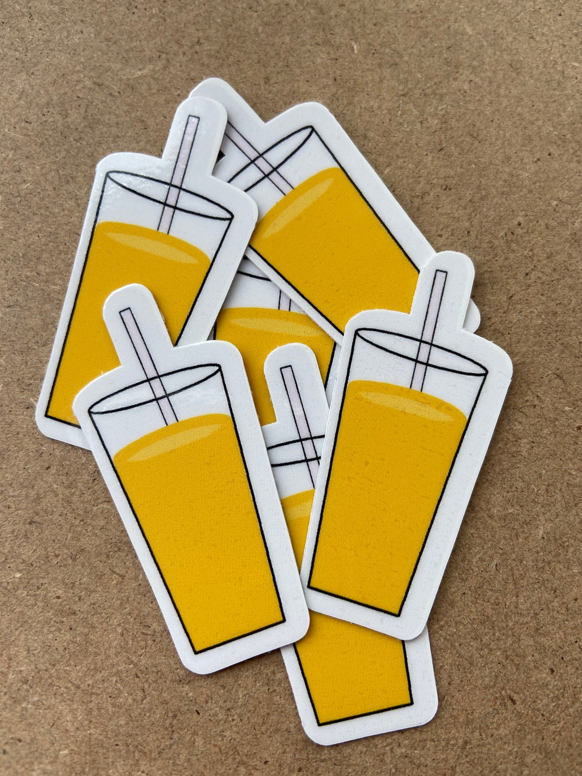 Summery orange juice sticker die cut glossy finish size | Etsy