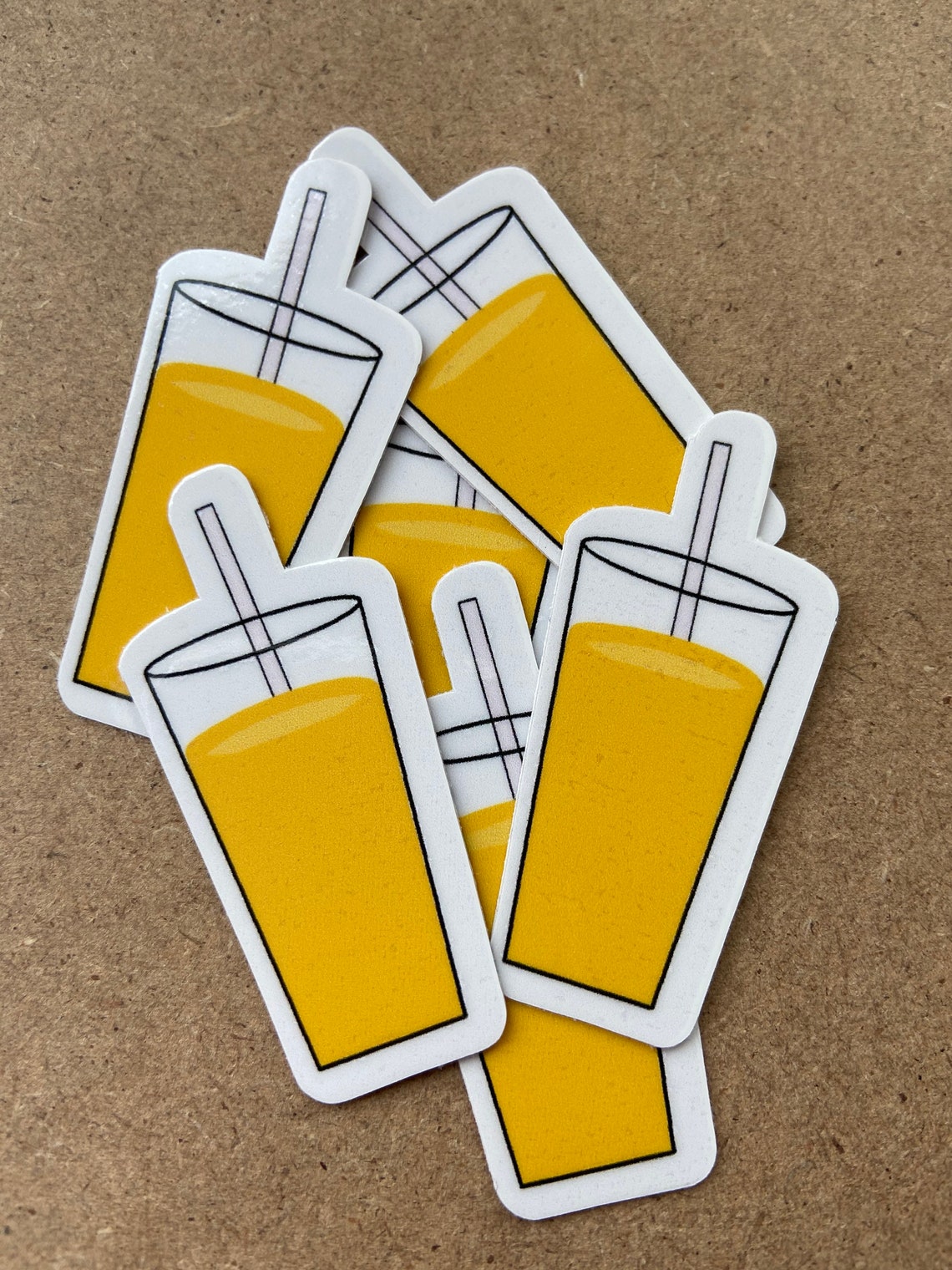 Summery orange juice sticker die cut glossy finish size Etsy